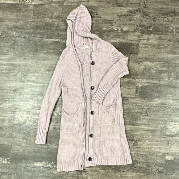 Easel Los Angeles Knitted Button Down Cardigan Mauve M/L - Picture 1 of 4
